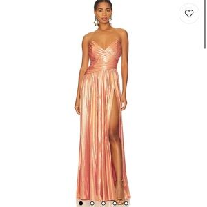 Elegant Metallic Strapless Gown